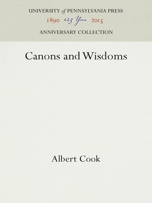 cover image of Canons and Wisdoms